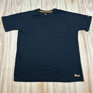 Berne Workwear T-Shirt‎ Tee Cotton Polyester Black Mens XL Heavyweight